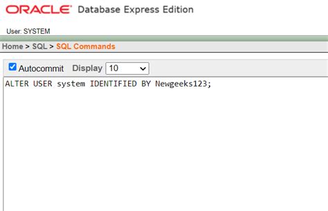 alter user command to change password in oracle