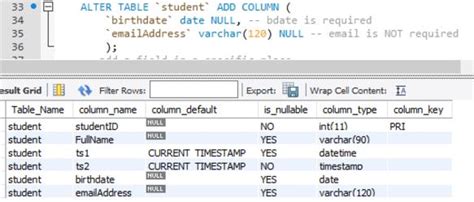 Altering Column Name Mysql