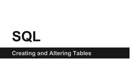 Altering Table Sql