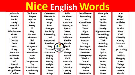 Alternate Words for Nice