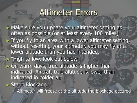 Altimeter Possible Errors