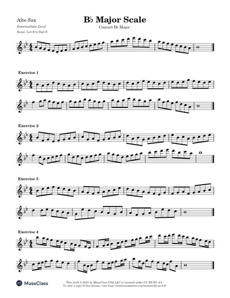 Alto Sax Db Scale