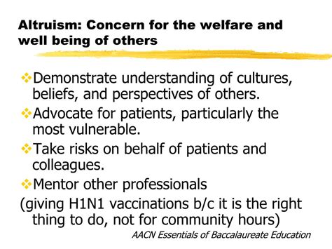 altruism in nursing example