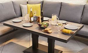 Vogue Aluminium Casual Dining Corner Sofa Set With Rising Table