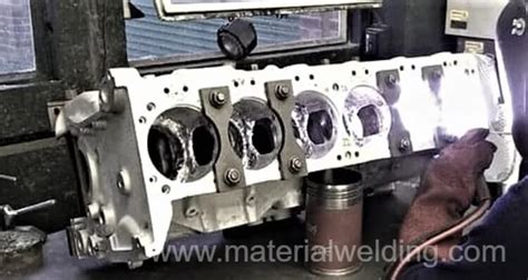 Aluminum engine block welded