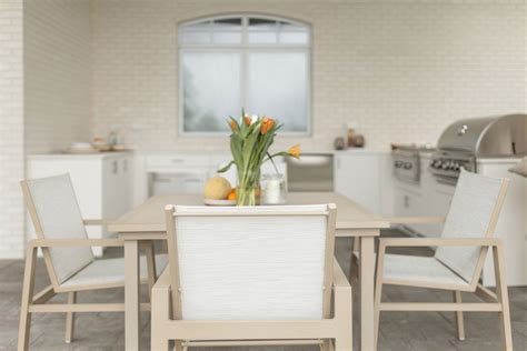 Aluminum Top Dining Table