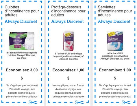 Always Descreet Printable Coupons