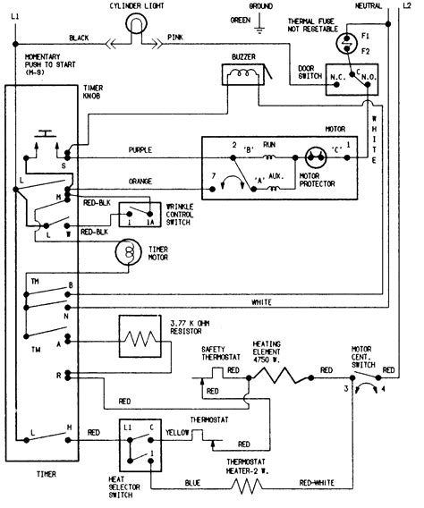 Amana Dryer Wiring Diagram Amana model NED4800VQ1 residential dryer