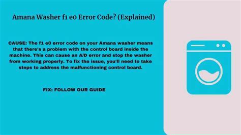 How to Fix Amana Stove Error Code F1 E0 Fred