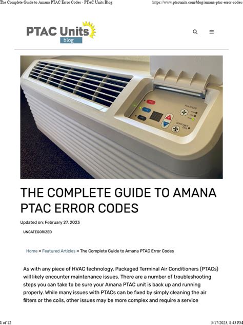 Amana PTAC Leaking Water Quick Fix Guide