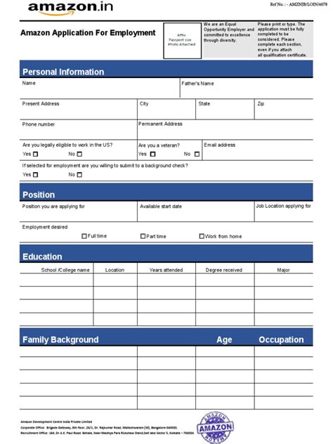 amazon application form pdf