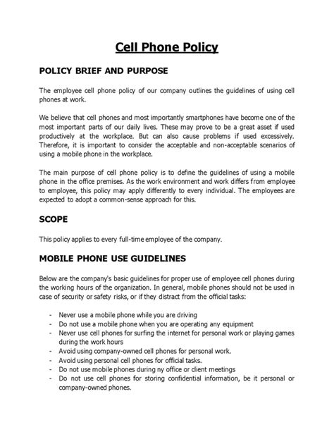 Amazon Cell Phone Policy