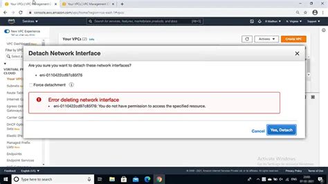 Amazon Delete Network Interface