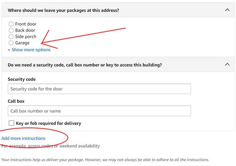 Amazon Delivery Instructions Access Code