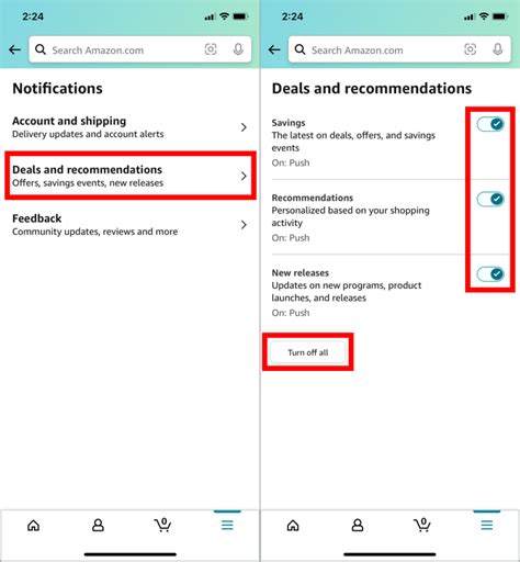 Amazon Disable Notifications