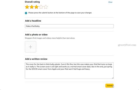 Amazon Edit My Review