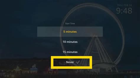 Amazon Fire Stick Screensaver Timer