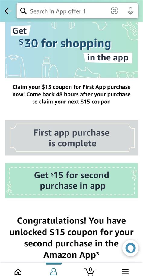Amazon First Time App Coupon