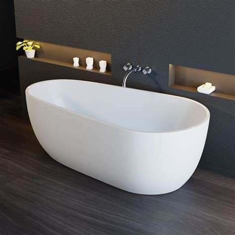 ECOLAM exklusive freistehende Badewanne Standbadewanne moderne Wanne freistehend Clara 170x80 cm