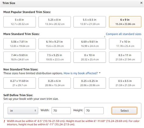 Amazon Kdp Print Sizes