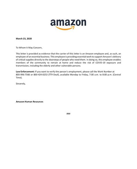 Amazon Letter Templates Printable