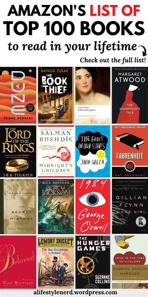 Amazon List Of 100 Books To Read In A Lifetime