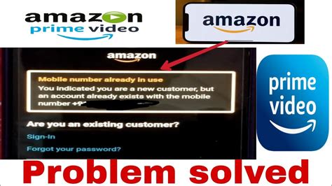 amazon mobile number already in use