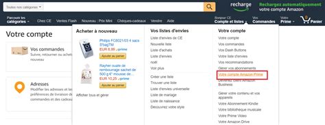 amazon mon compte prime mon panier