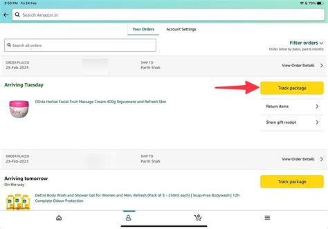 amazon order status list