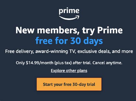 amazon prime 1 month trial