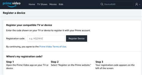 Amazon Prime Not Registering Device