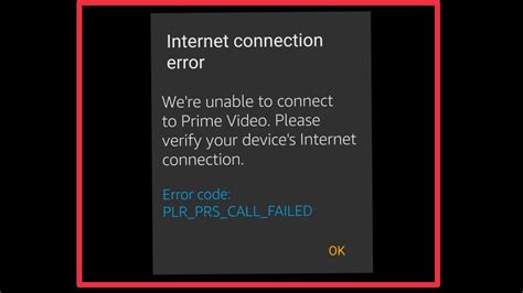 Amazon Prime Video Internet Connection Problem