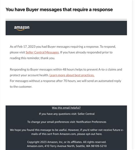 Amazon Seller Message No Reply Button