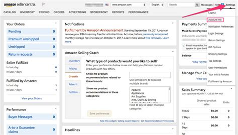 Amazon Seller Settings