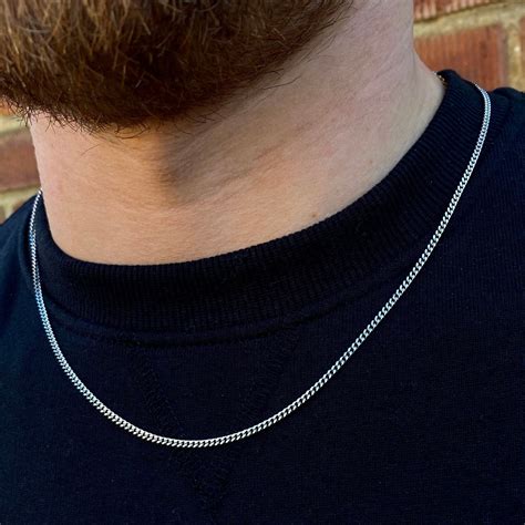 amazon silver necklaces for men