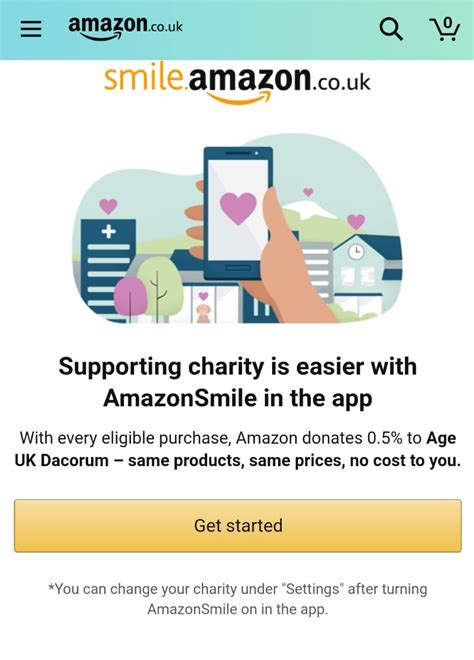 amazon smile uk official site charity