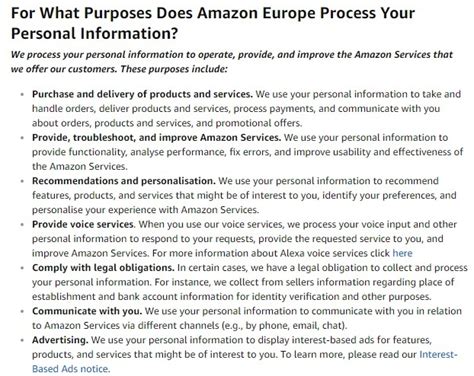 Amazon Uk Privacy Notice