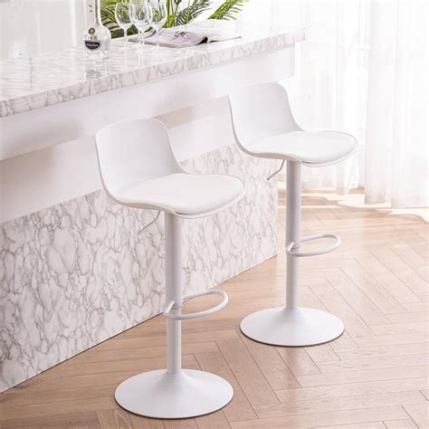 Amazon White Leather Bar Stools