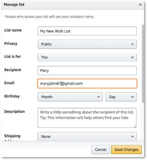 Amazon Wishlist Address Private