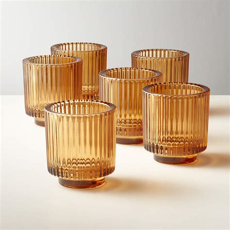amber tea light holders