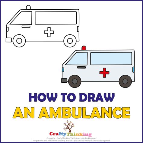 Fpencil How to draw Ambulance for kids step by step