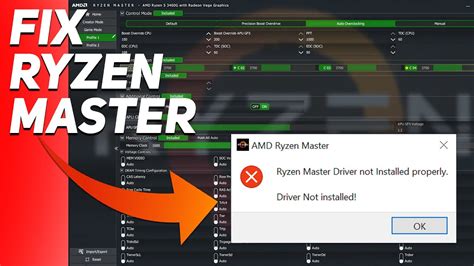 amd ryzen master device driver error