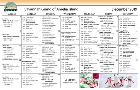 amelia island activities calendar