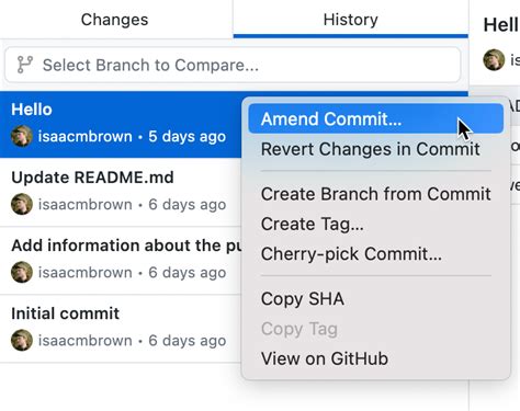 amend commit github desktop meaning