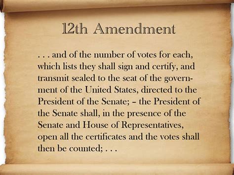 amendment 12 of the constitution summary