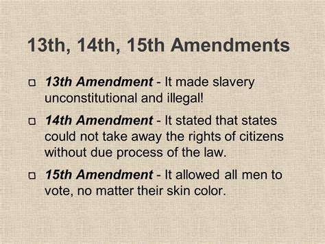 amendments 13th 14th 15th