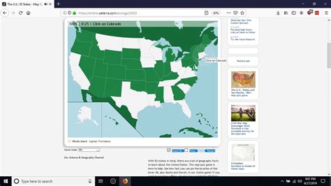 50 States Map Quiz Game Online Setera Map