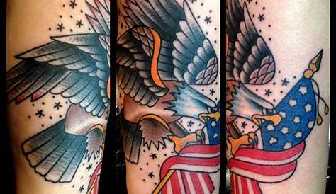 Awesome #traditional #eagle with the American flag done by Aldo! Call
