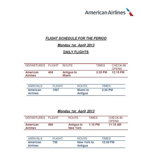 american airlines cargo flight schedule