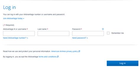 american airlines login account